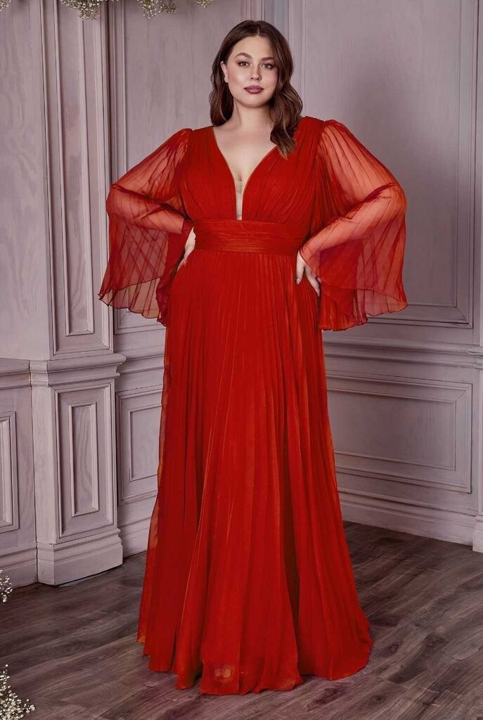 LONG SLEEVE CHIFFON GOWN