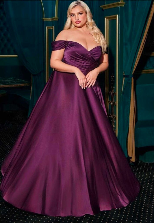 A-line satin gown