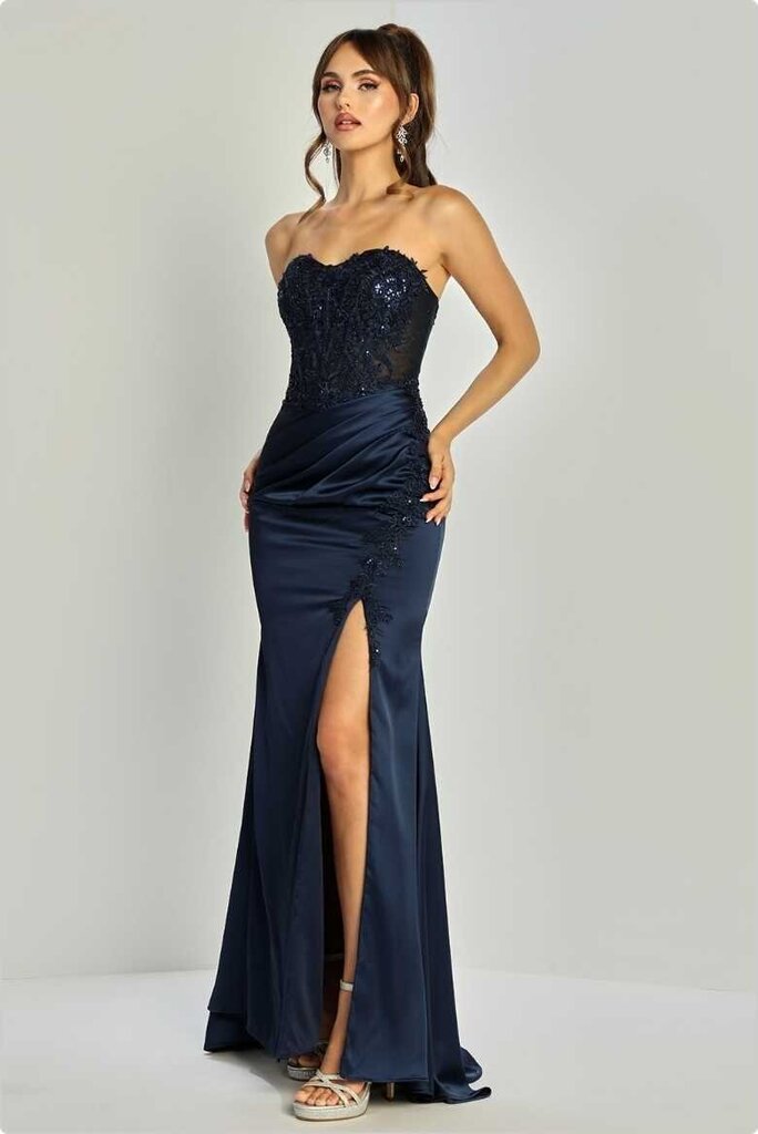 Strapless lace bodice gown