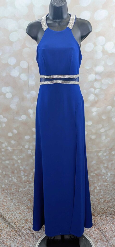 Slit Sheer Gem Line Dress