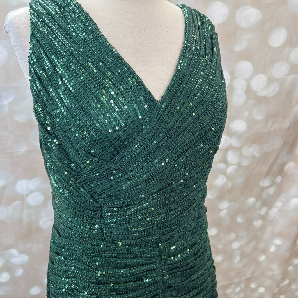 Long Ruched Sequin Dress