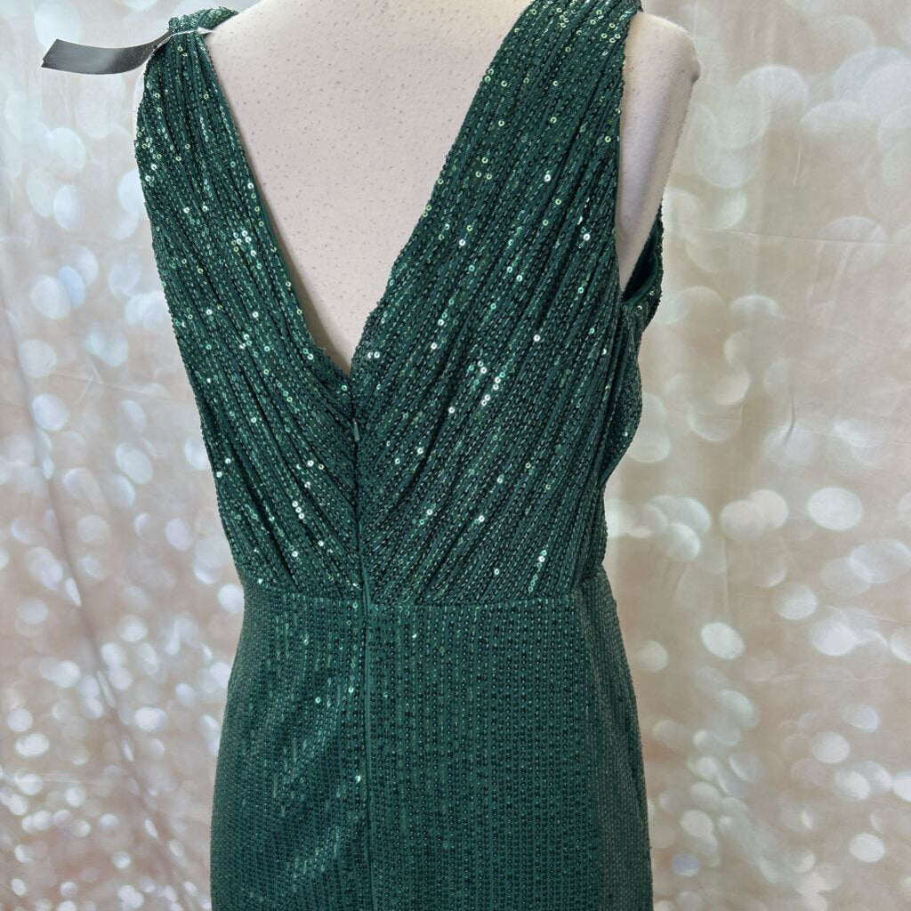 Long Ruched Sequin Dress