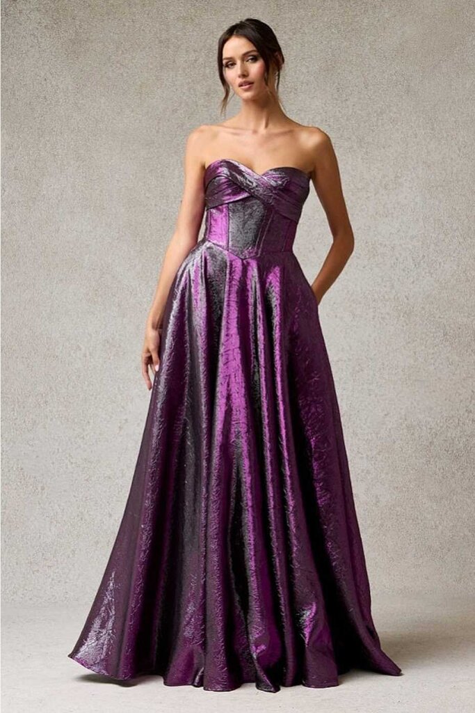 Jacquard A-line Gown