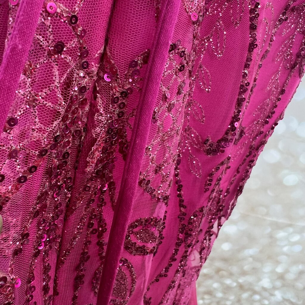 Ladivine Fuchsia Pink Sequin Mermaid Gown Size 6 PROM