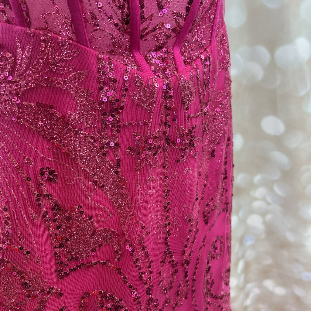 Ladivine Fuchsia Pink Sequin Mermaid Gown Size 6 PROM