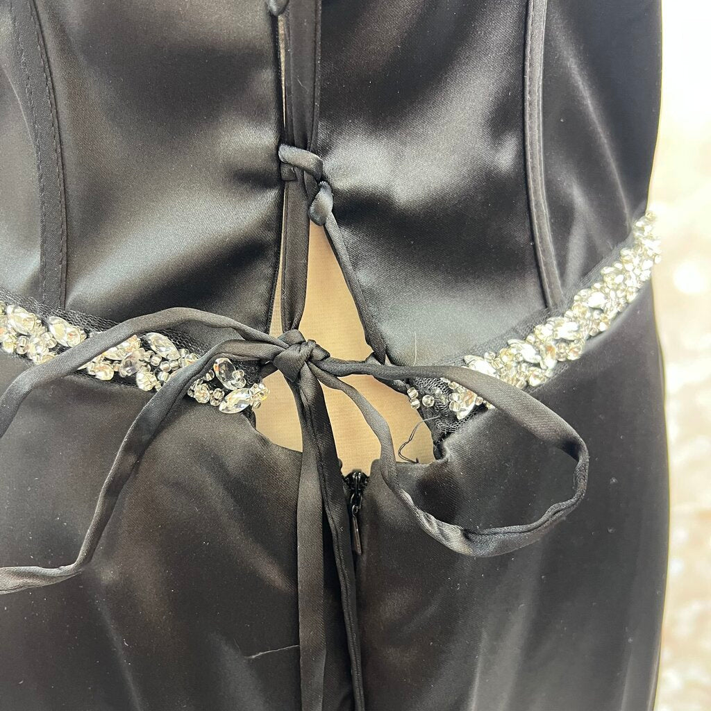 Adora Design NWT W/ Flaws Black Jeweled Prom Dress Women's Size 16