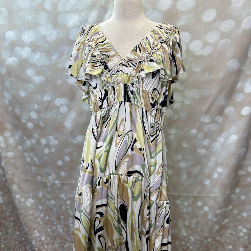 NWT Satin Flutter Print