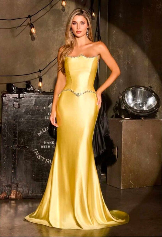 Satin fitted gown