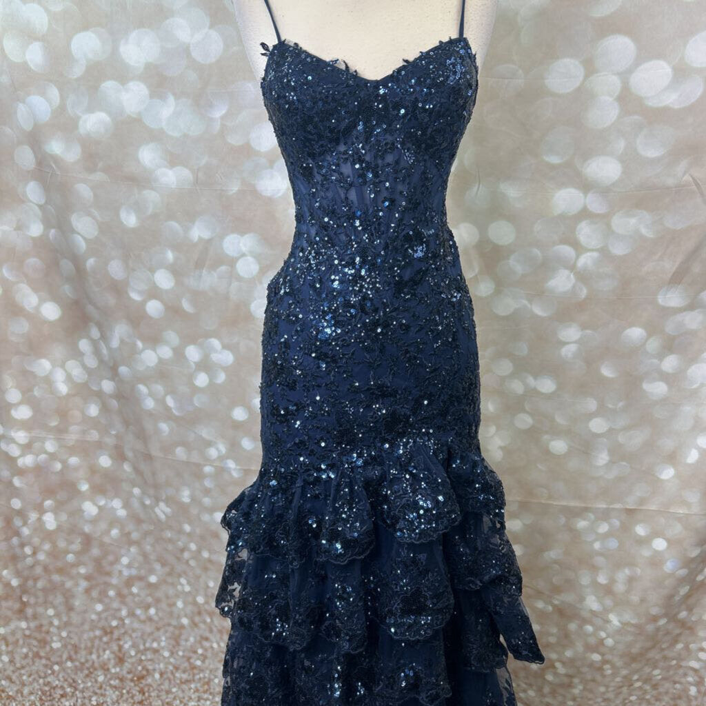Sequin Ruffle Corset Dress