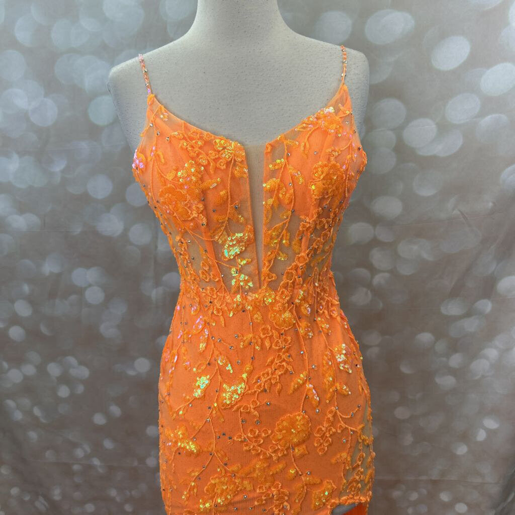 sequin coreset top with slit