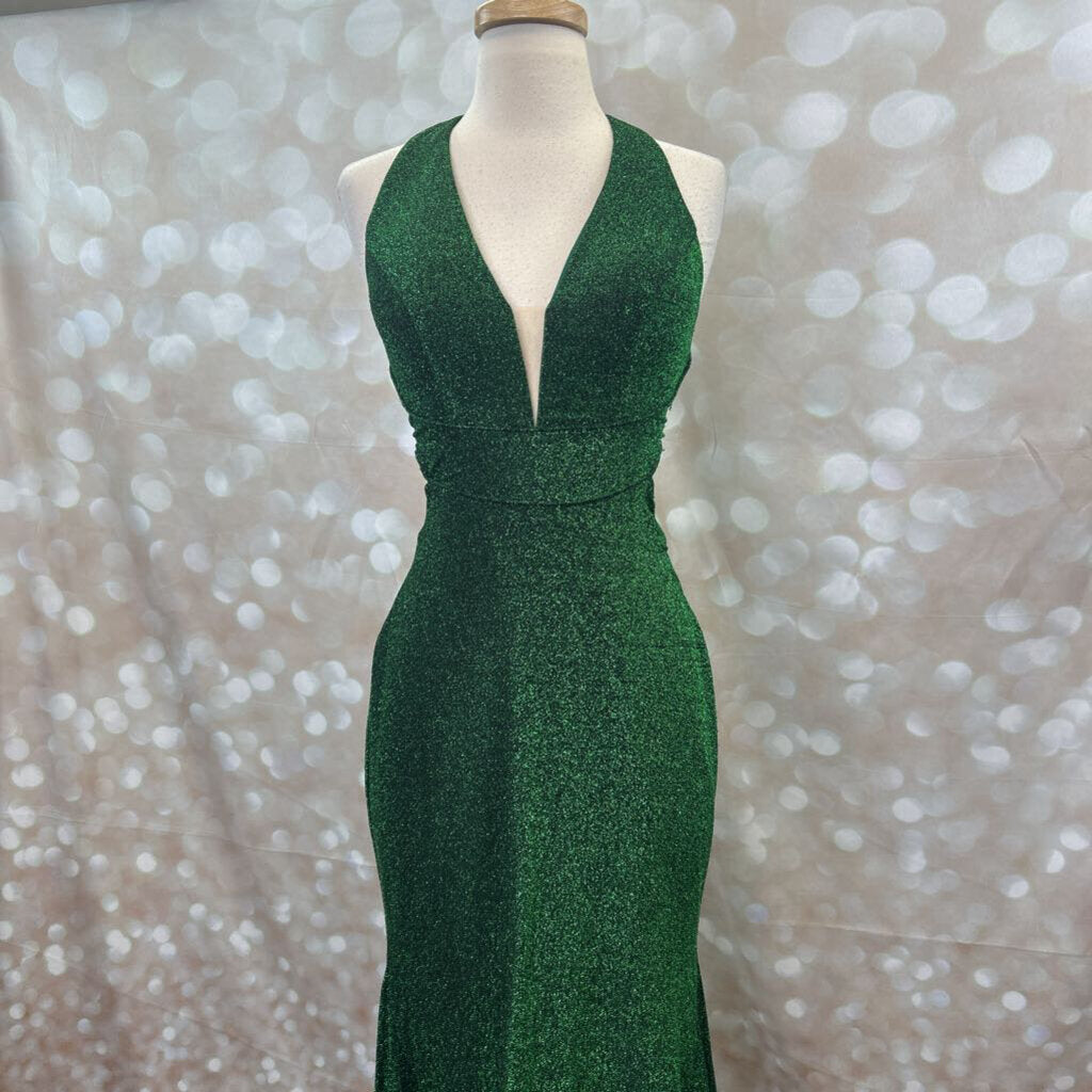 open back straight sparkly