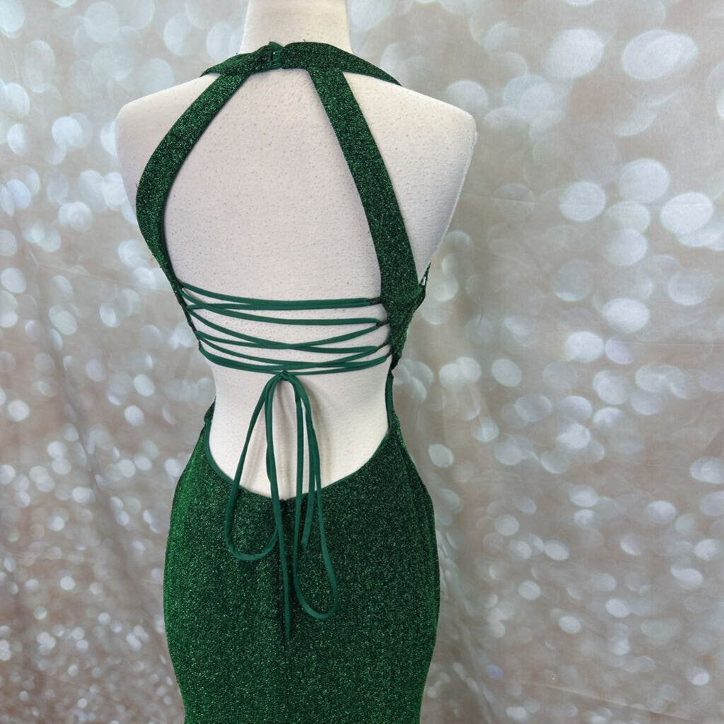 open back straight sparkly