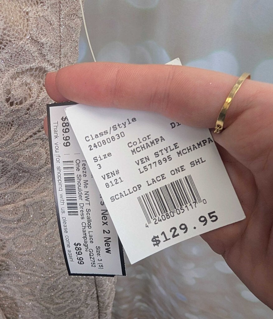 NWT Scallop Lace One Shoulder Dress