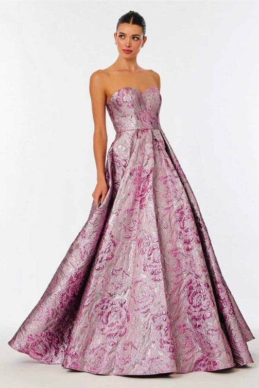 A-line Jacquard Print Gown