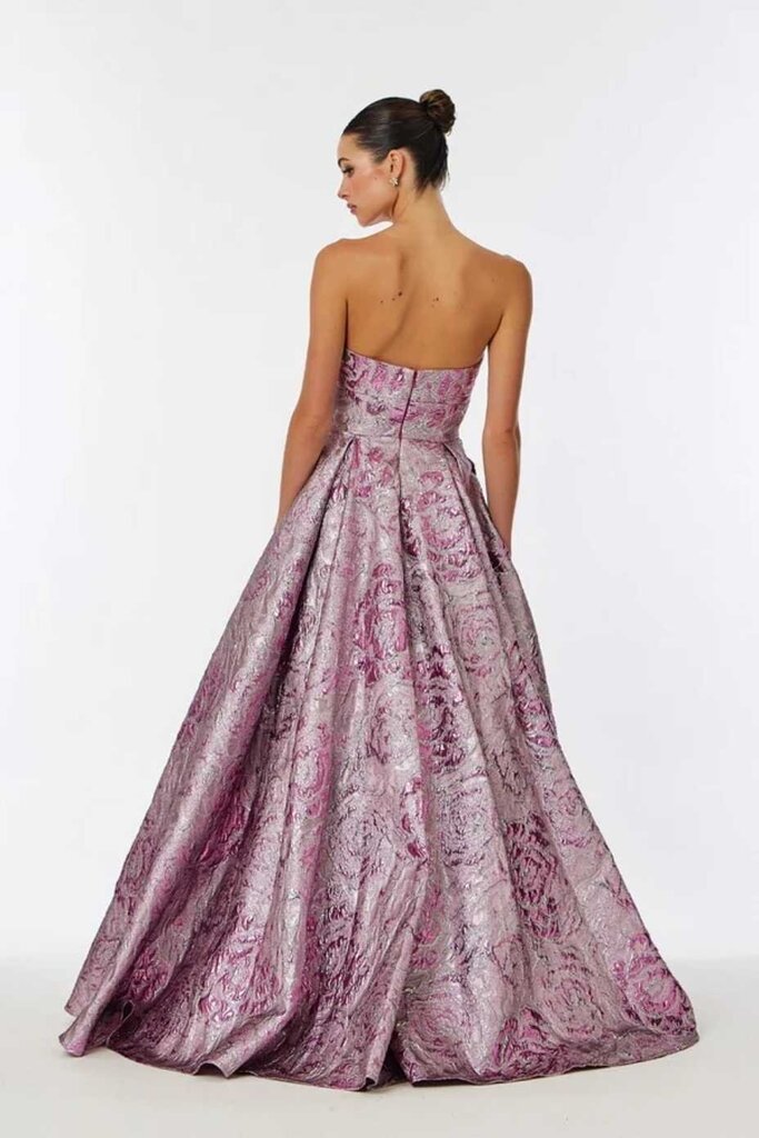 A-line Jacquard Print Gown