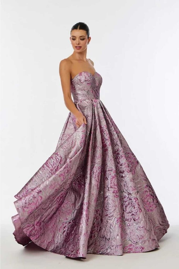A-line Jacquard Print Gown