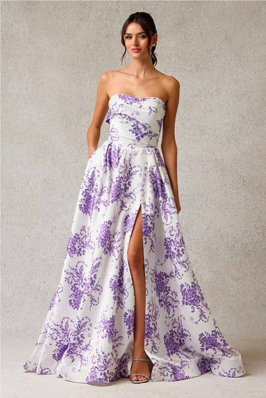 Strapless A-line Gown