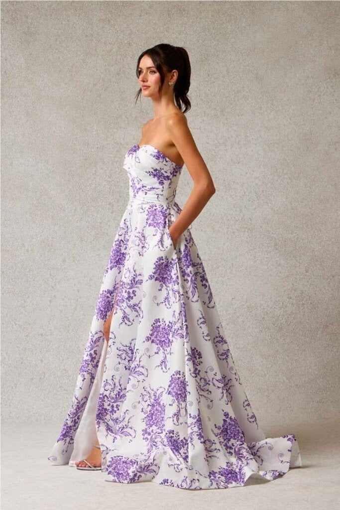 Strapless A-line Gown