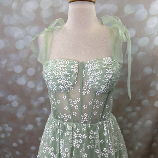 Flower Corset Lace Back Dress