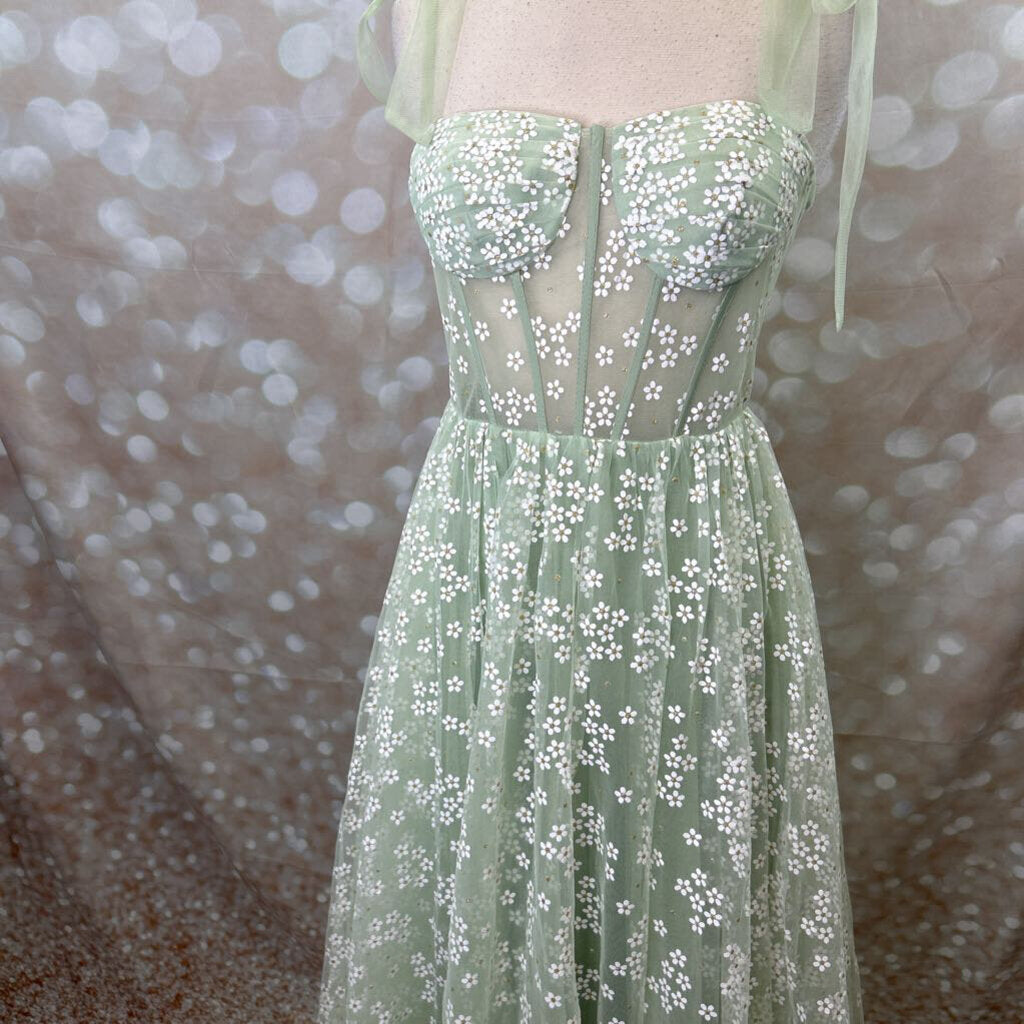 Flower Corset Lace Back Dress