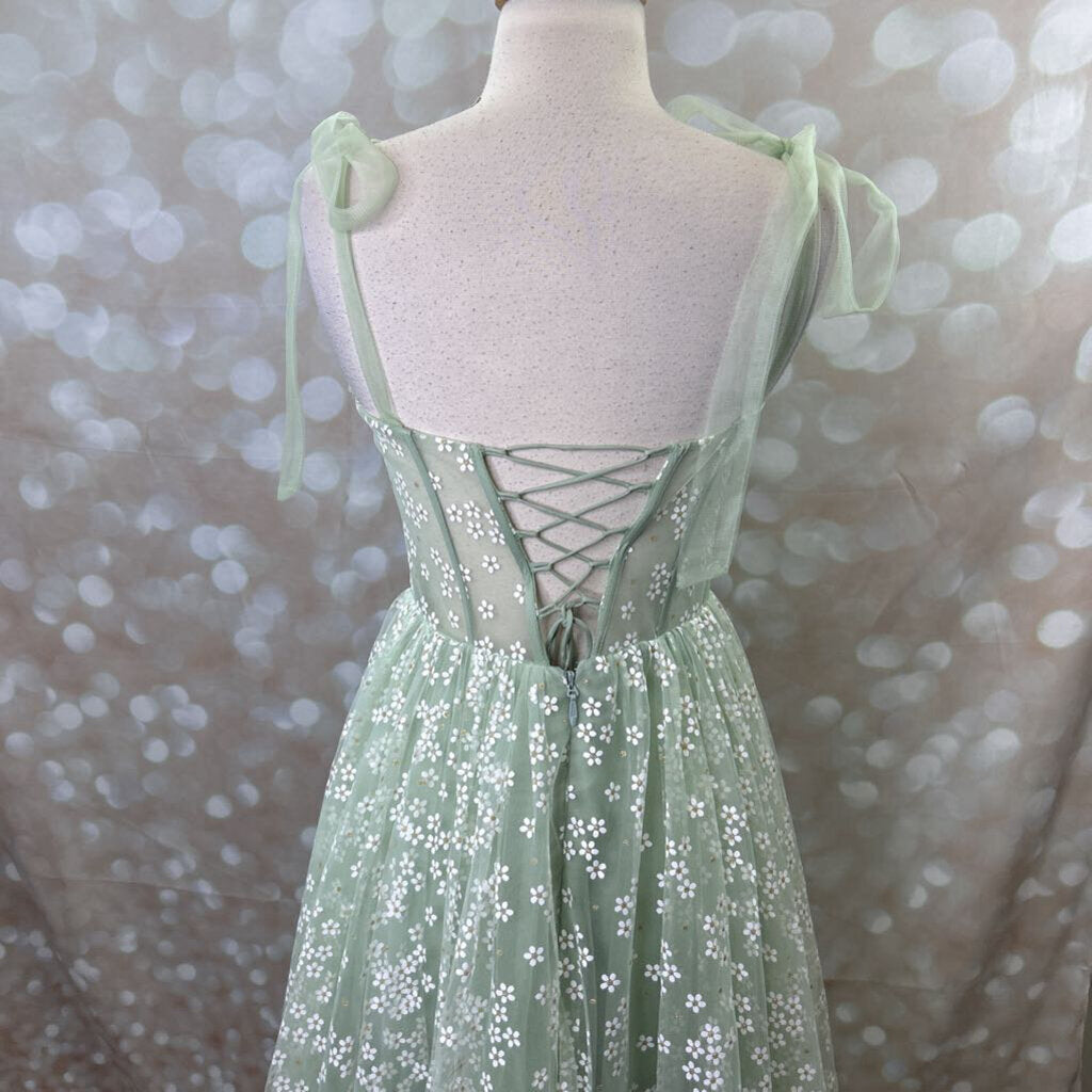 Flower Corset Lace Back Dress