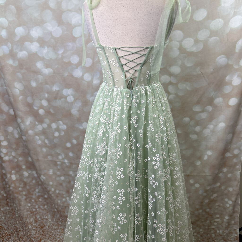 Flower Corset Lace Back Dress