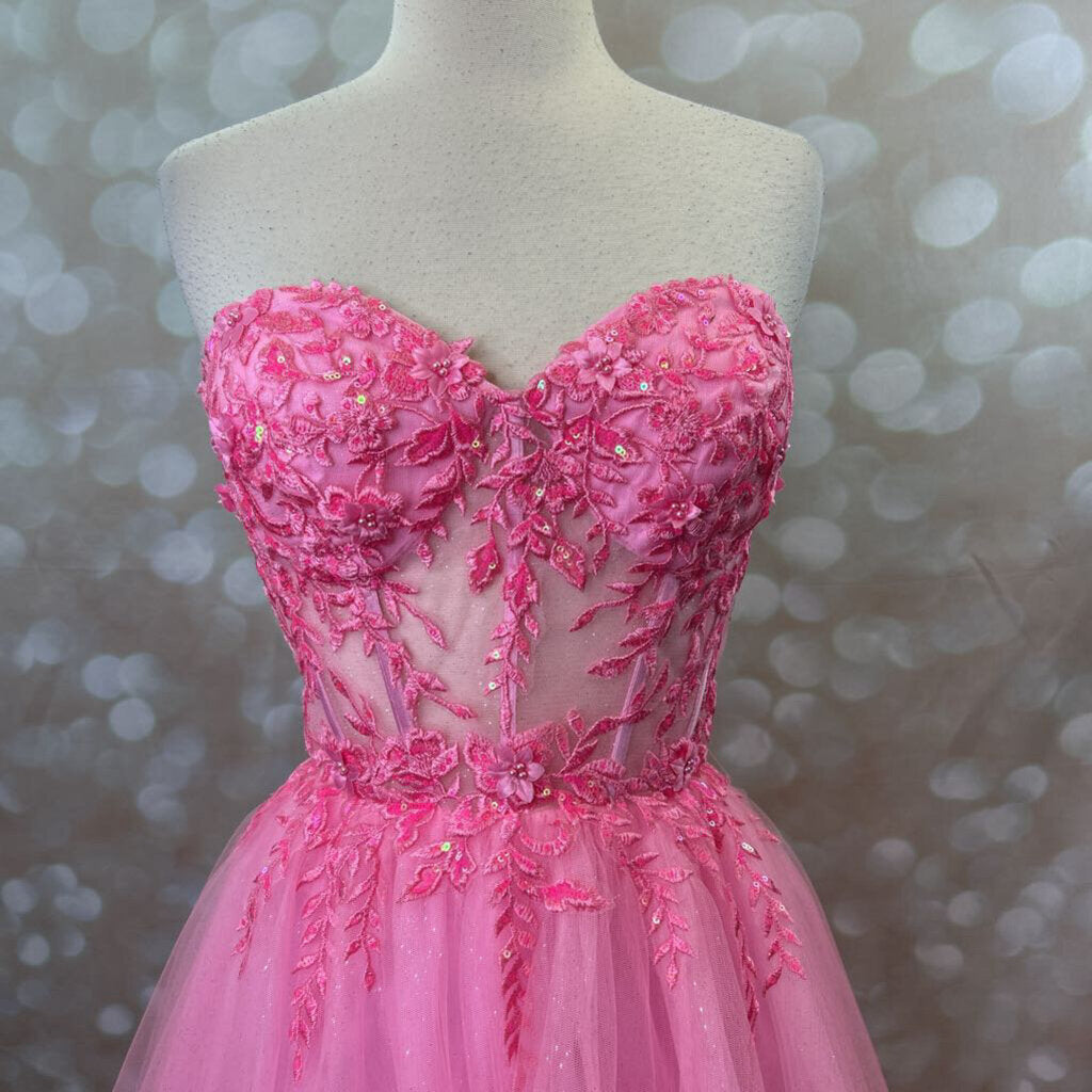 Strapless Corset Flower Dress