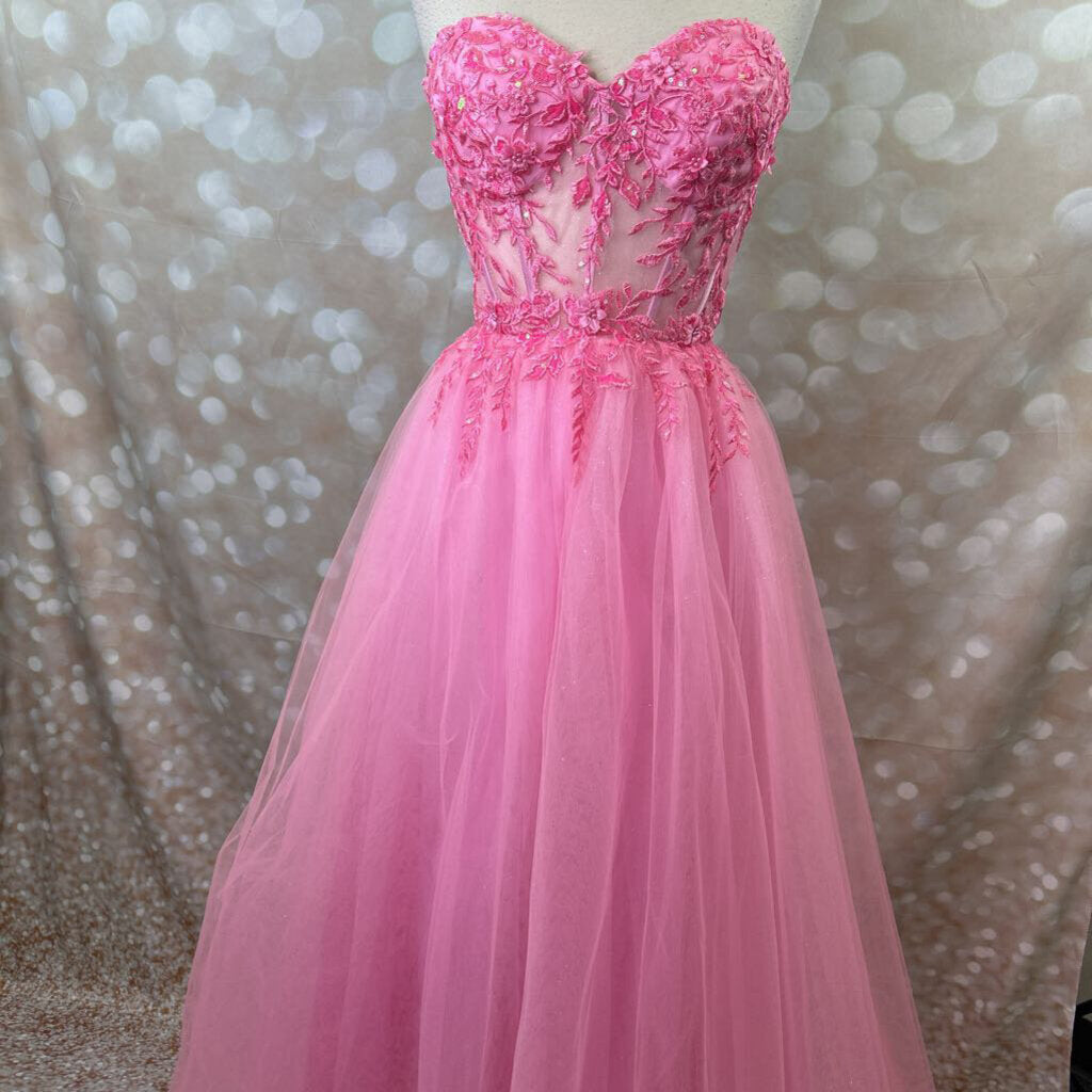 Strapless Corset Flower Dress