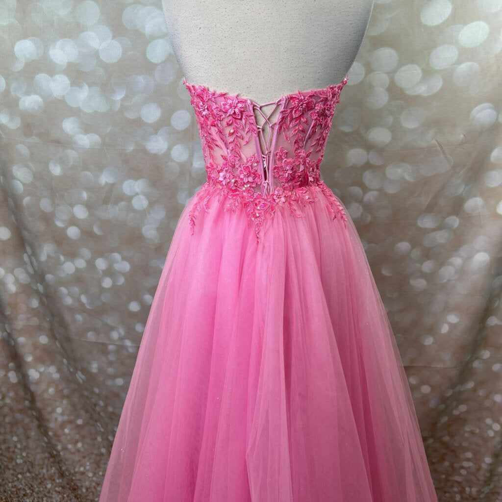 Strapless Corset Flower Dress