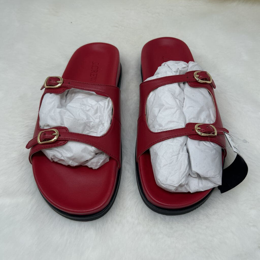 NWT Leather Double Strap Slide Sandals