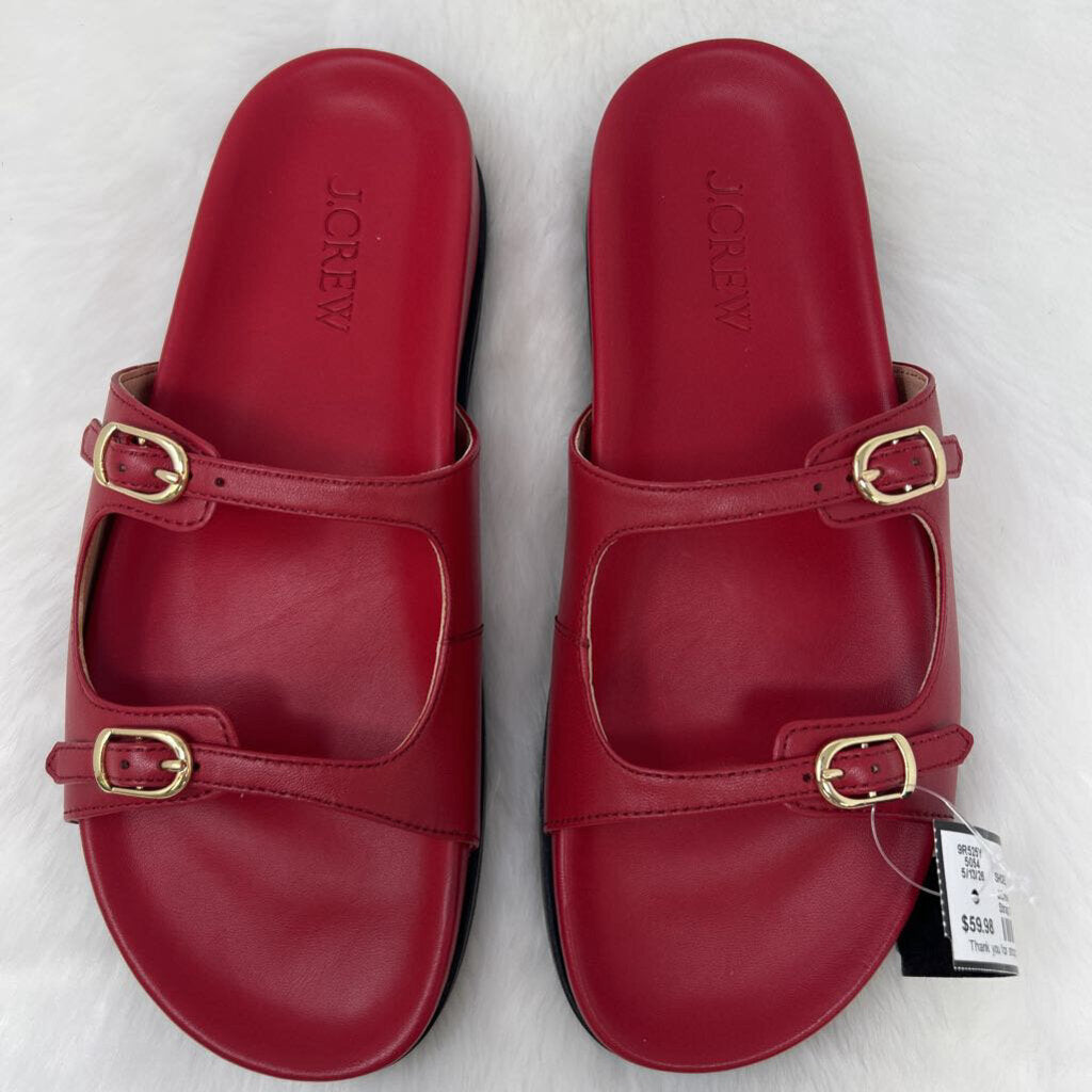 NWT Leather Double Strap Slide Sandals