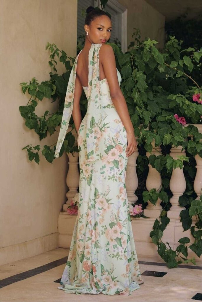 Floral chiffon gown