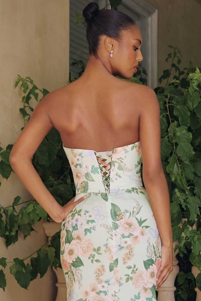 Floral chiffon gown
