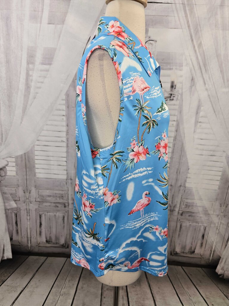 NWT Flamingo GOLF Polo Zip Tank