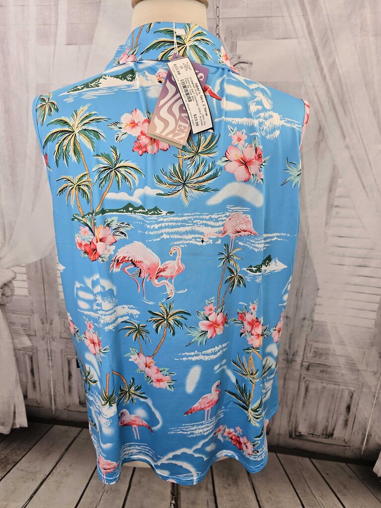 NWT Flamingo GOLF Polo Zip Tank