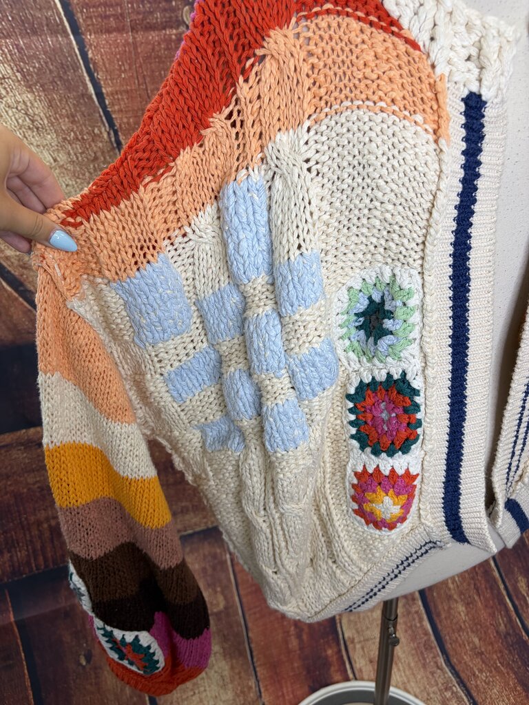 Clear Skies Knit Crochet Cardigan