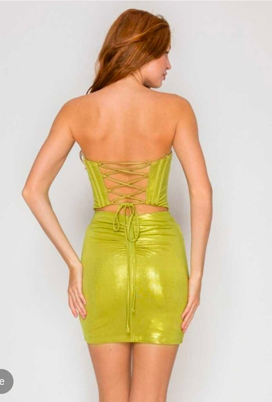 Corset Strapless Drop Mini Dress