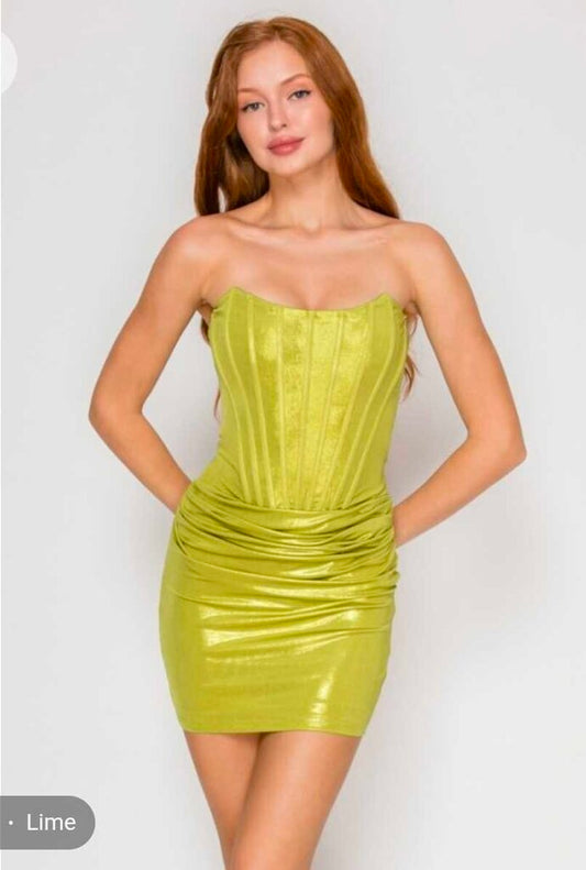 Corset Strapless Drop Mini Dress