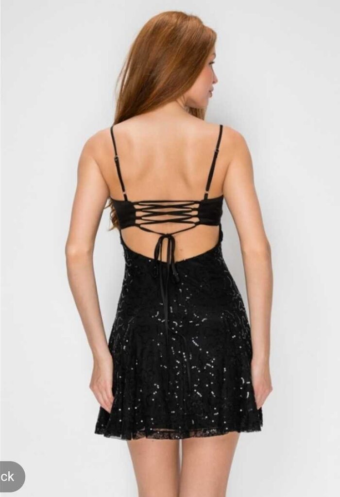 Sequin Lace Fit And Flare Mini
