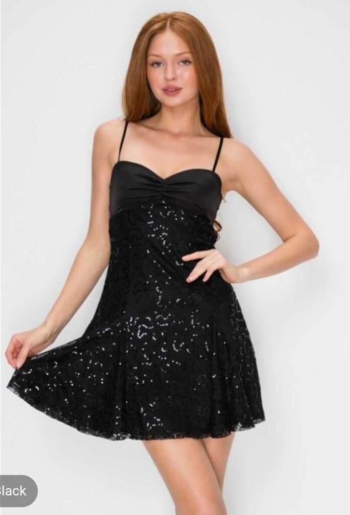 Sequin Lace Fit And Flare Mini