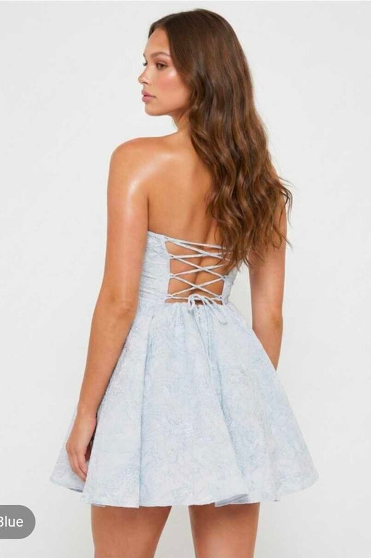 Strapless Flare Mini Dress