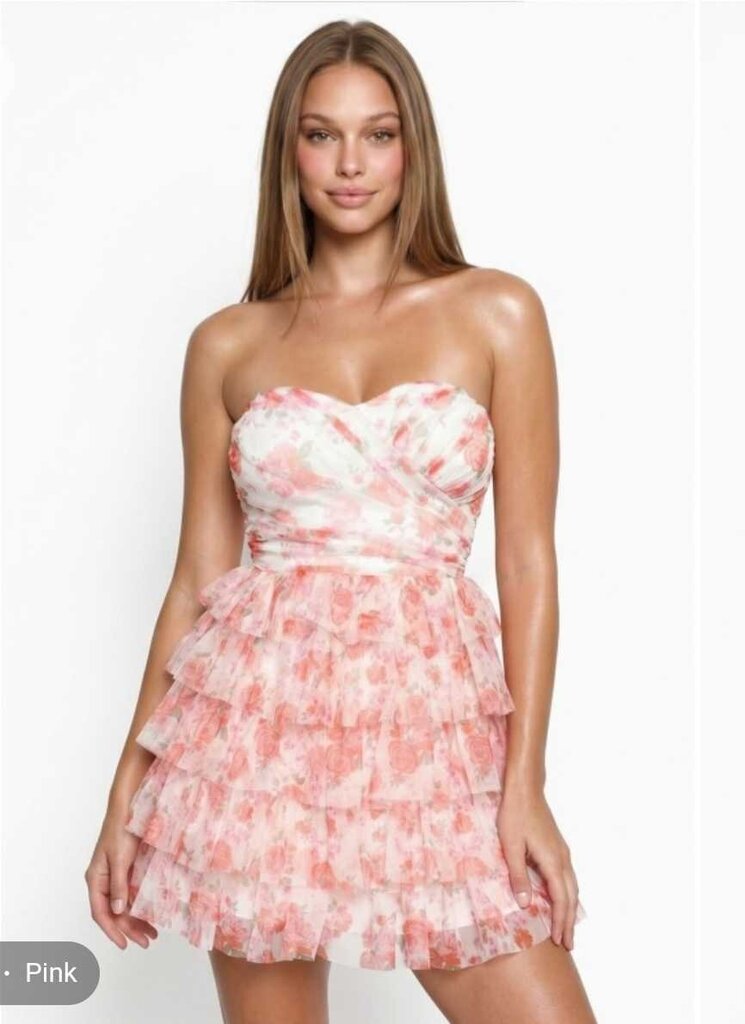 Floral Print Layered Ruffle Mini Dress