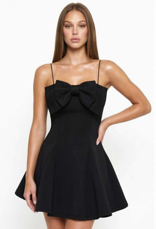 Super Techno Bow Front Mini Dress