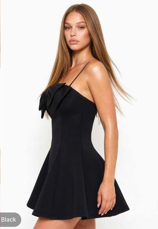 Super Techno Bow Front Mini Dress