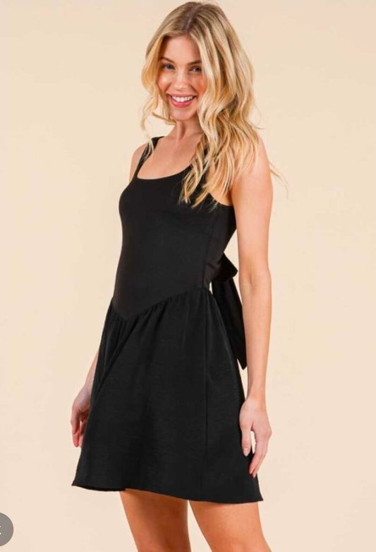 Backless Tie Mini Dress