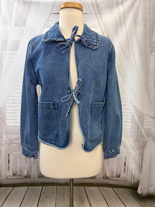 NWT Jean Pocket Tie Jacket