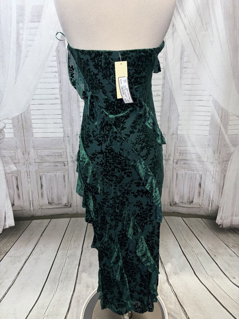 NWT Velvet Ruffle Tube Top