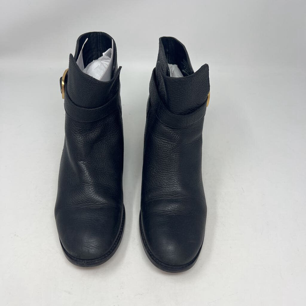 TORY BURCH Brooke Ankle Boots Black Tumbled Leather Women's Size 9M