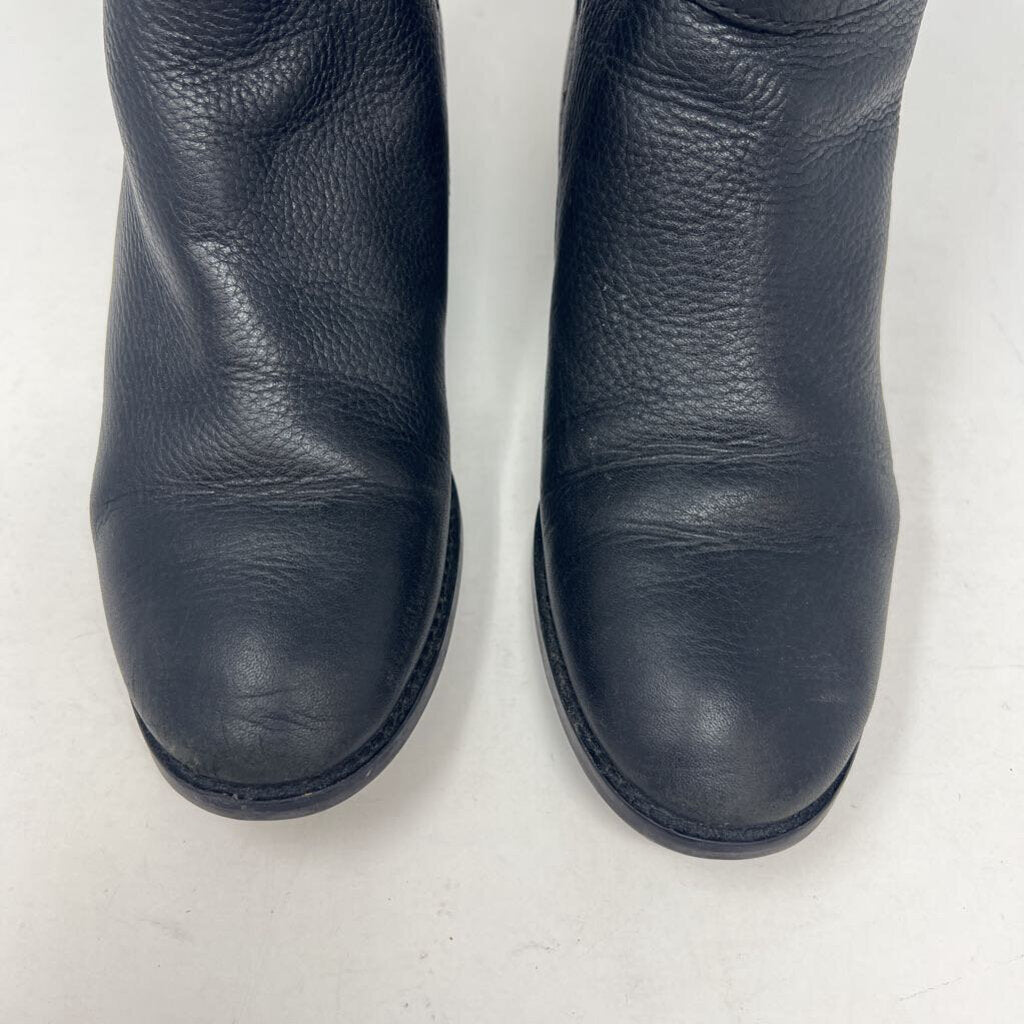 TORY BURCH Brooke Ankle Boots Black Tumbled Leather Women's Size 9M