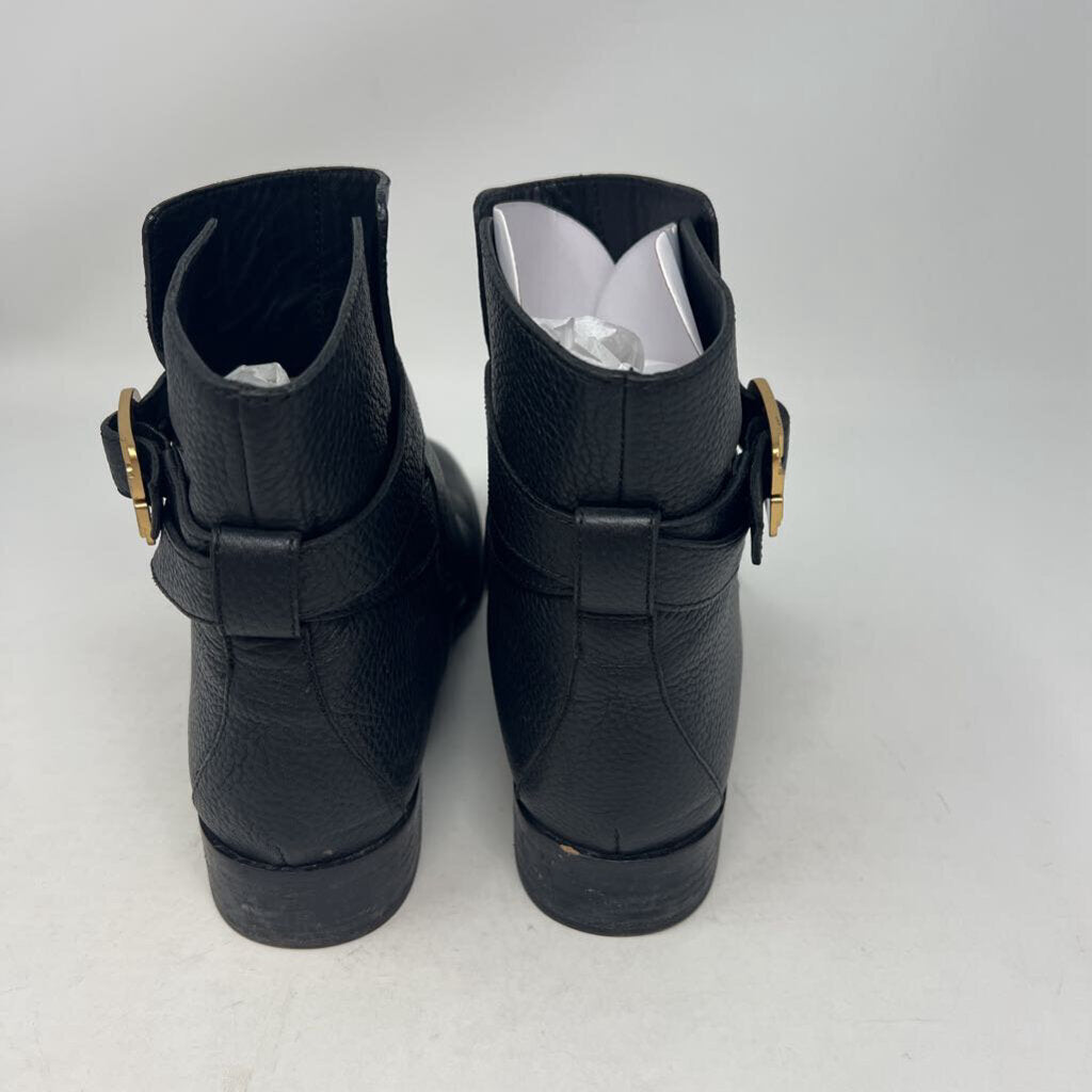 TORY BURCH Brooke Ankle Boots Black Tumbled Leather Women's Size 9M
